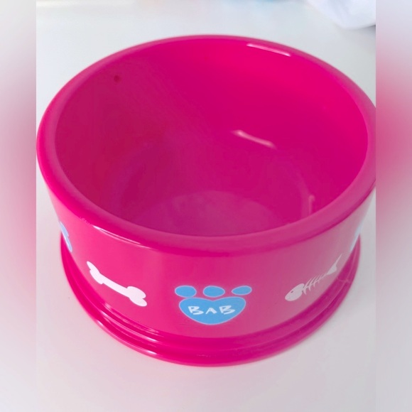 Build A Bear (BAB) Accessories - Pink Dog Pet Food Bowl EUC - Picture 2 of 5